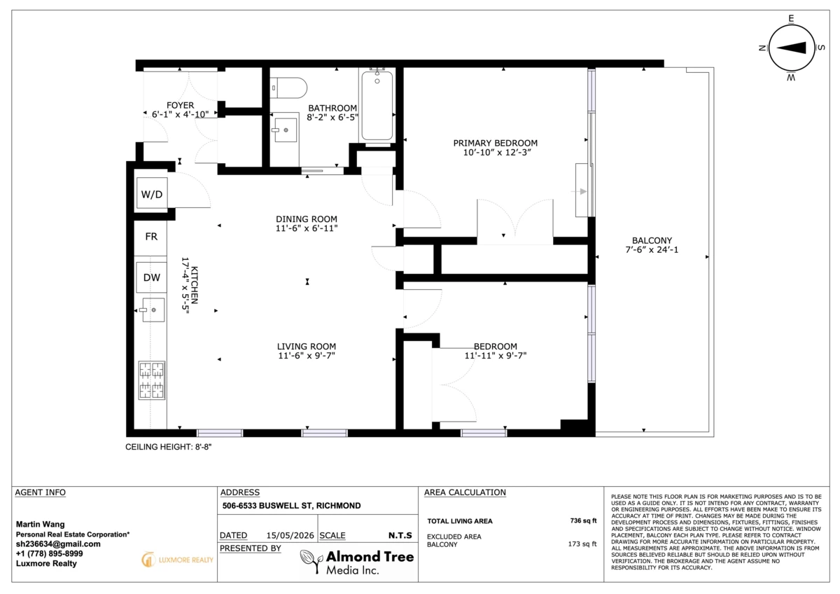 Exterior Rear Photo of 506 6533 Buswell Street, Richmond, BC