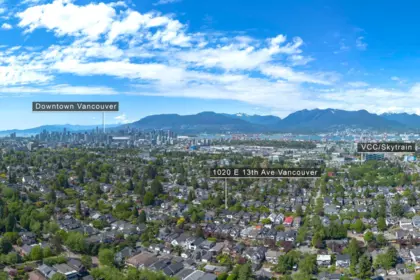 Aerial View of 1020 E 13th Avenue, Vancouver, BC