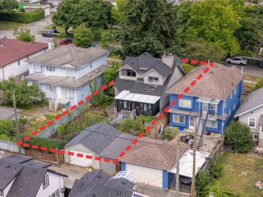 Aerial View of 2474 E 5th Avenue, Vancouver, BC