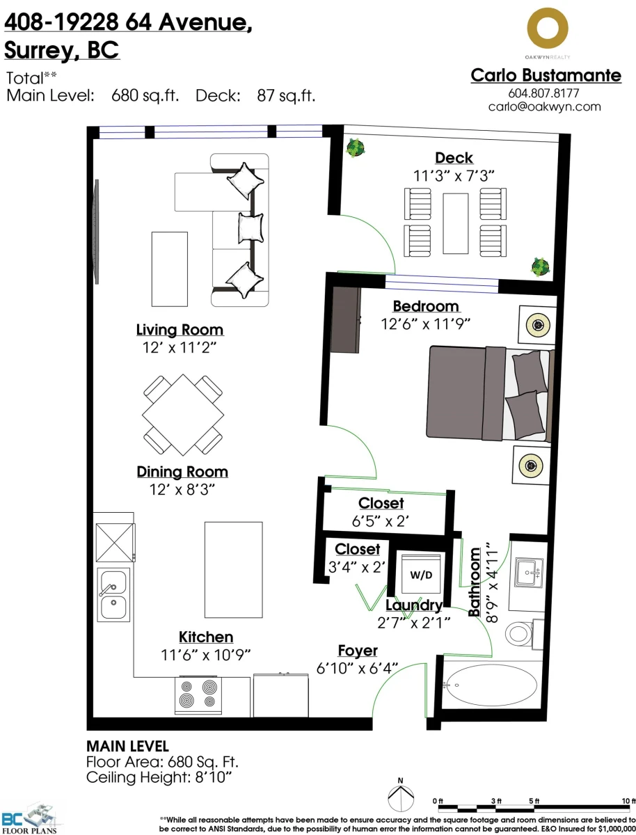 Basement Recreation Room Photo of 408 19228 64 Avenue, Surrey, BC