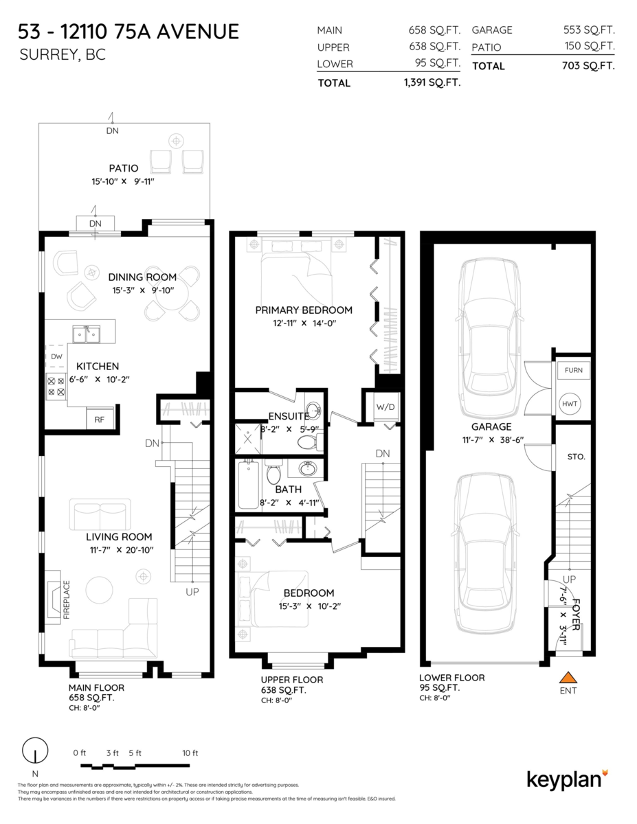 Living Room Photo of 53 12110 75a Avenue, Surrey, BC