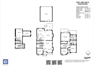 Aerial View of 2457 E 3rd Avenue, Vancouver, BC