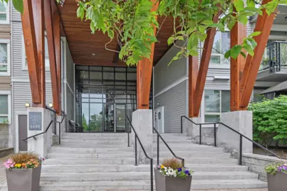 Exterior Rear Photo of 401 6688 120 Street, Surrey, BC