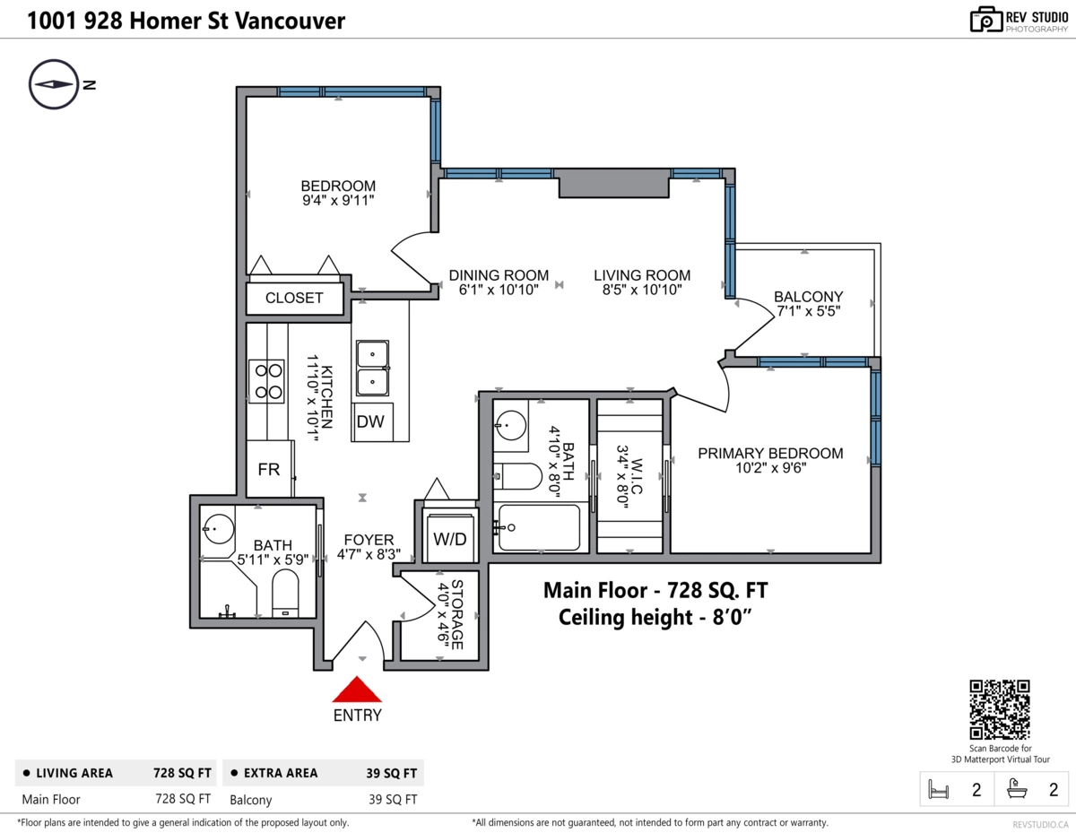 Hallway Photo of 1001 928 Homer Street, Vancouver, BC