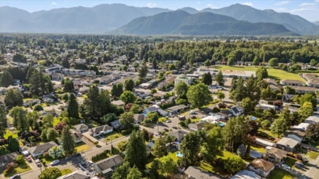 Aerial View of 9740 Carleton Street, Chilliwack, BC