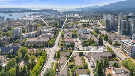 Aerial View of 18 220 E 11th Street, North Vancouver, BC