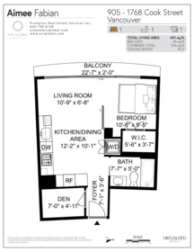 905 1768 Cook Street, Vancouver, BC, Vancouver — Apartment/Condo for sale