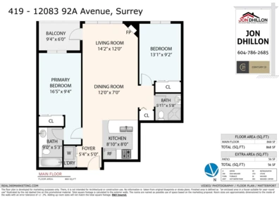 Exterior Rear Photo of 419 12083 92a Avenue, Surrey, BC