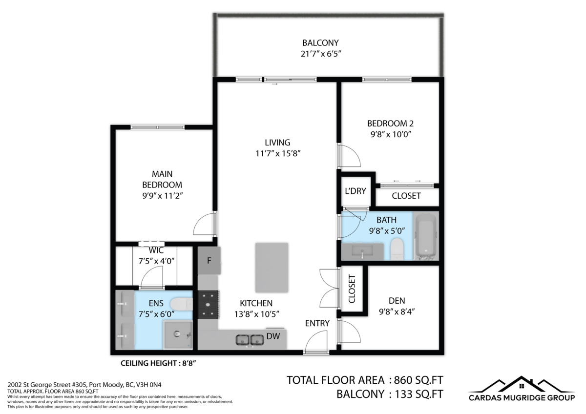 Aerial View of 305 2002 St. George Street, Port Moody, BC