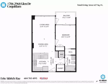 Aerial View of 706 2968 Glen Drive, Coquitlam, BC