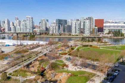 Aerial View of 1401 1708 Columbia Street, Vancouver, BC