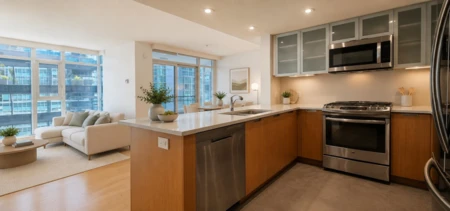 Kitchen Island Photo of 1904 1205 W Hastings Street, Vancouver, BC