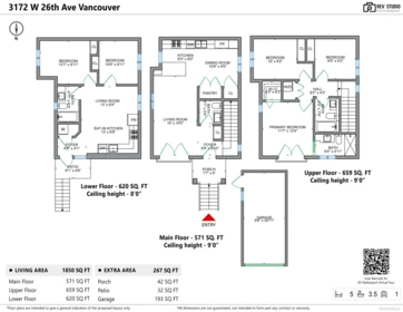 3172 W 26th Avenue, Vancouver, BC, Vancouver — Half Duplex for sale