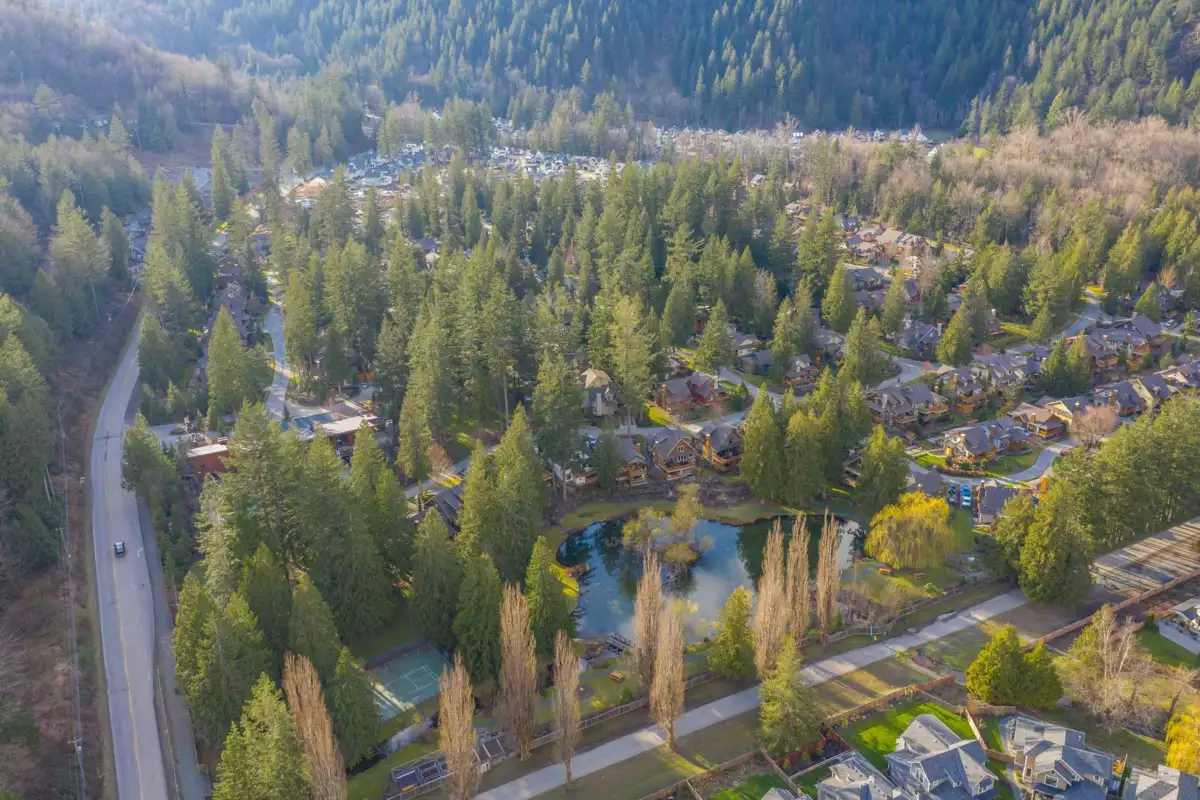 Aerial View of 43425 Blue Grouse Lane, Lindell Beach, BC