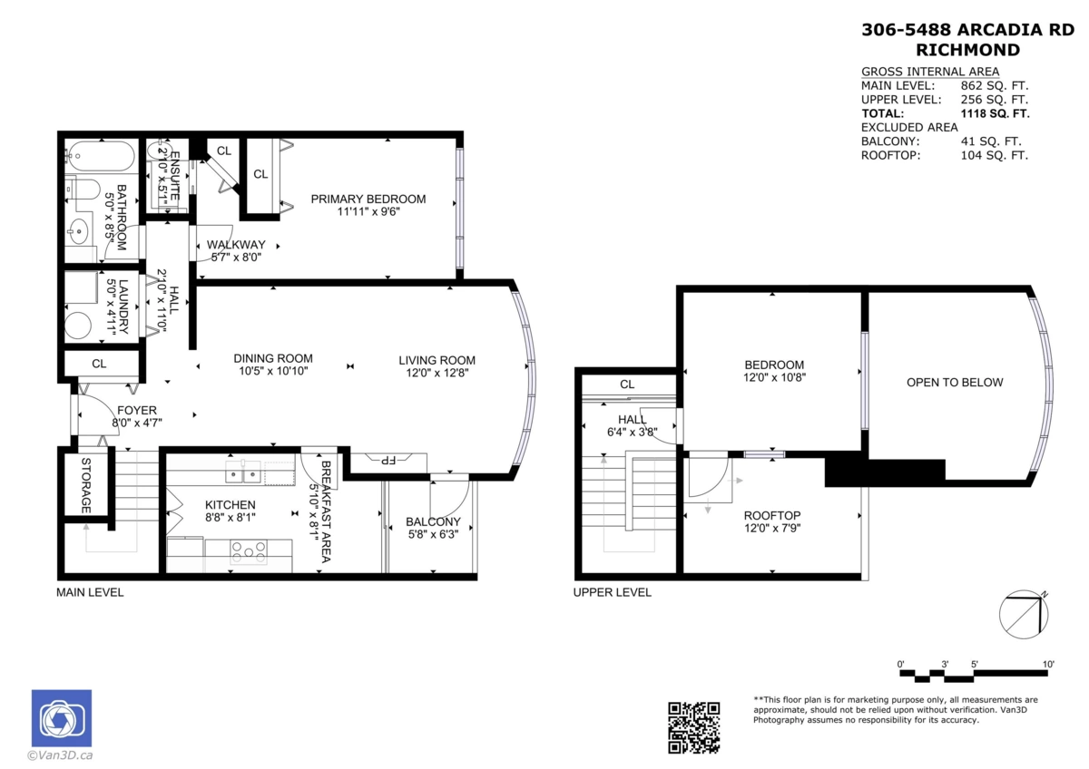 Aerial View of 306 5488 Arcadia Road, Richmond, BC