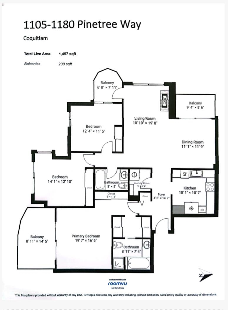 Hallway Photo of 1105 1180 Pinetree Way, Coquitlam, BC