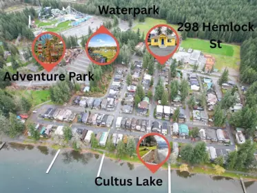 Aerial View of 298 Hemlock Street, Cultus Lake, BC