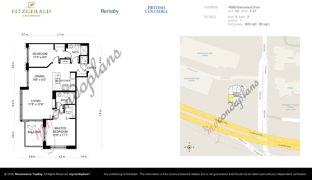 Aerial View of 1202 4888 Brentwood Drive, Burnaby, BC