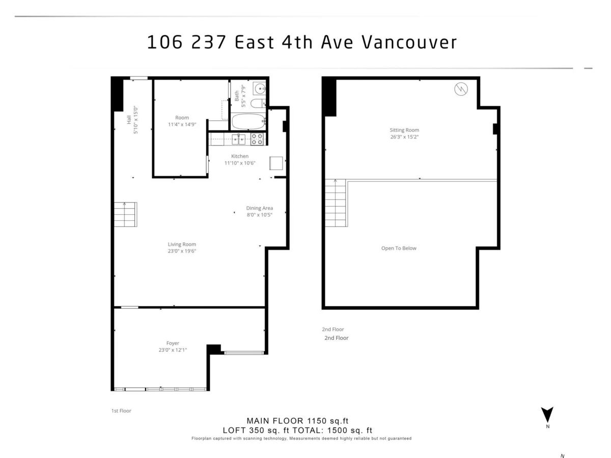 Living Room Photo of 106 237 E 4th Avenue, Vancouver, BC