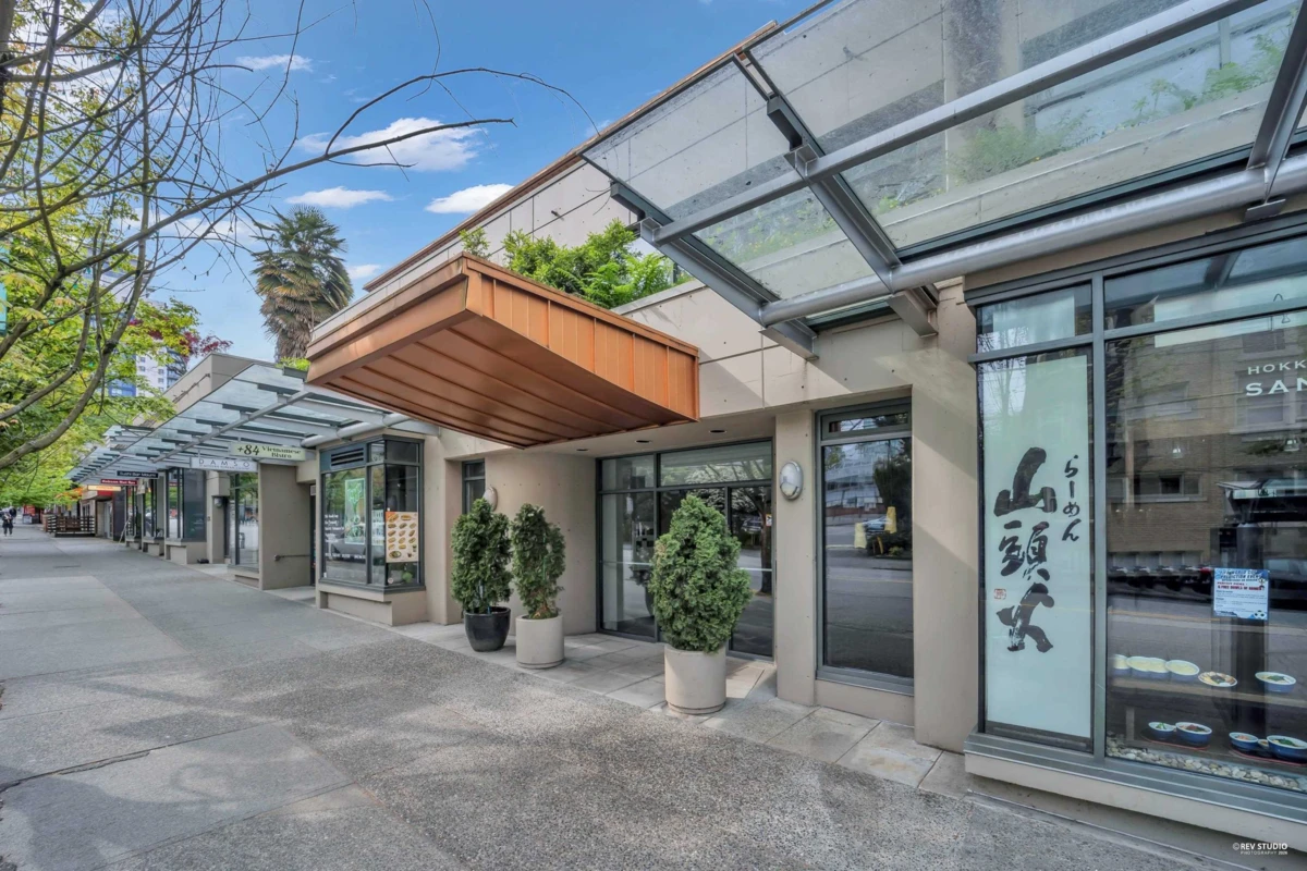 Exterior Rear Photo of 214 1688 Robson Street, Vancouver, BC