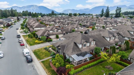 Aerial View of 74 44523 Mclaren Drive, Chilliwack, BC