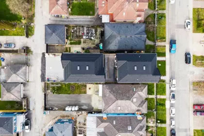 Aerial View of 4 7353 12th Avenue, Burnaby, BC