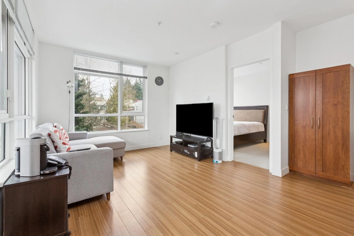 Living Room Photo of 305 9150 University High Street, Burnaby, BC