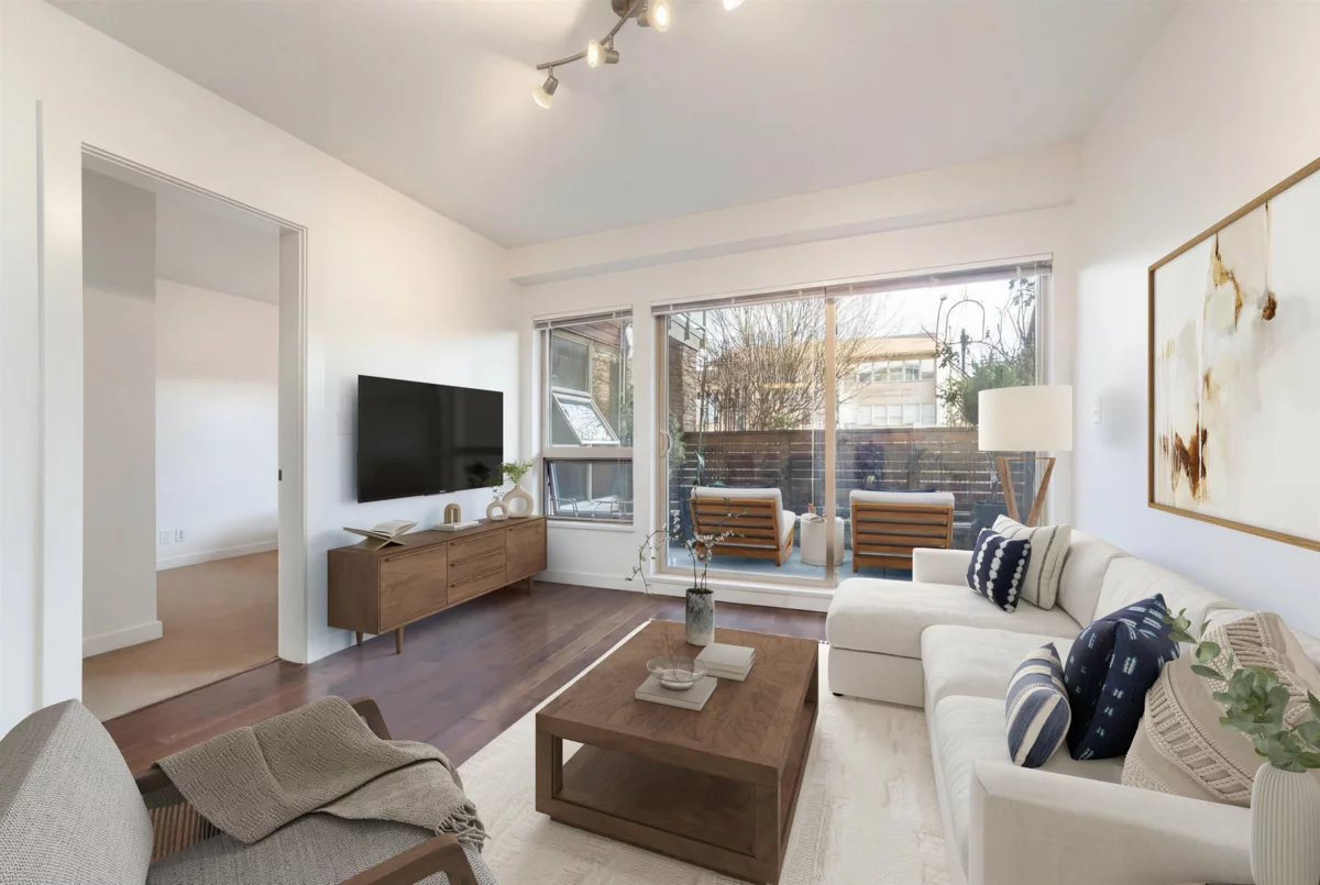 Living Room Photo of 109 1033 St. Georges Avenue, North Vancouver, BC