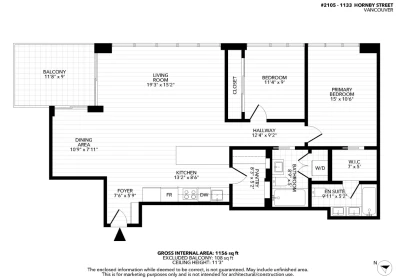 Entry Foyer Photo of 2105 1133 Hornby Street, Vancouver, BC