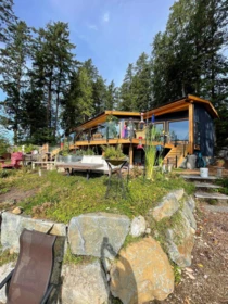 Aerial View of 9219 Hydaway Road, Halfmoon Bay, BC