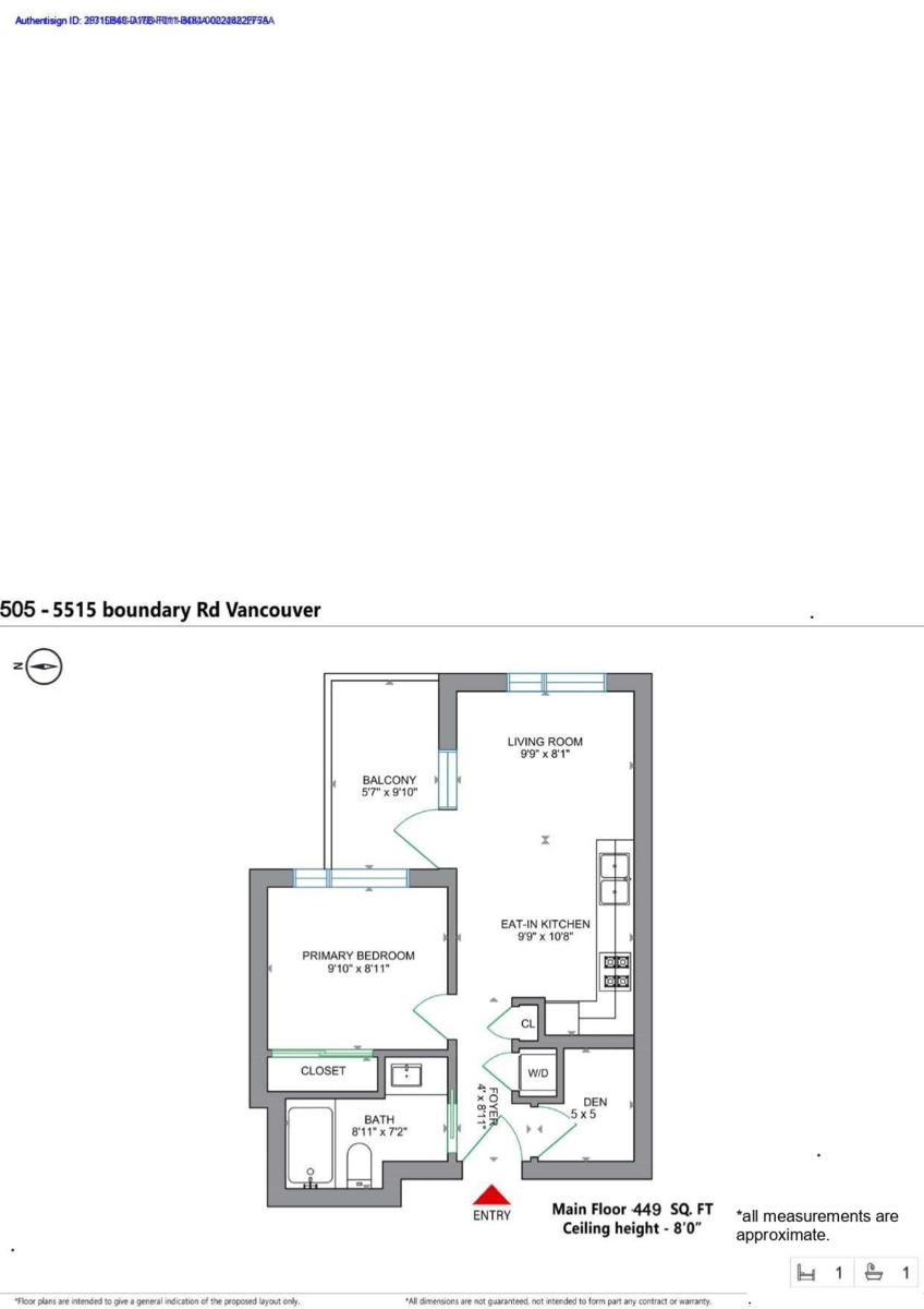 Powder Room Photo of 505 5515 Boundary Road, Vancouver, BC