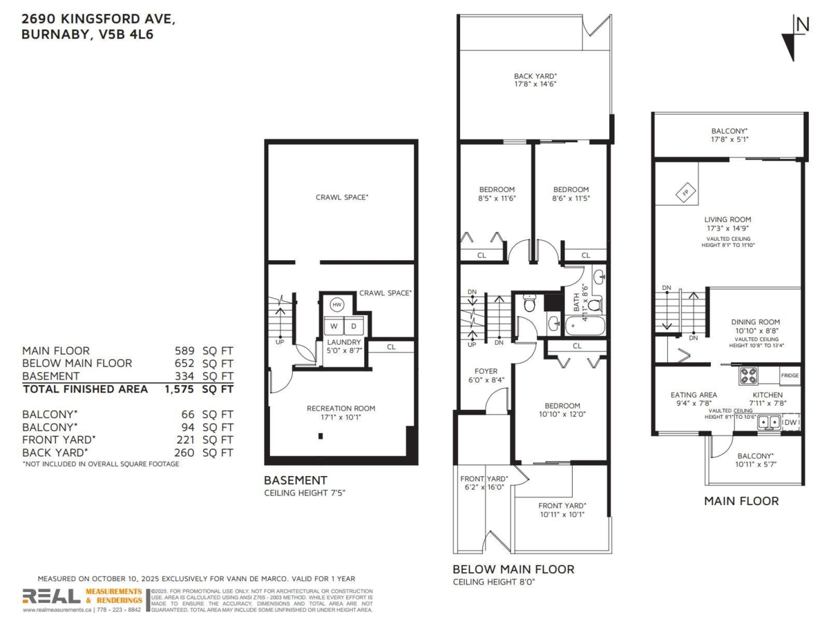 Basement Recreation Room Photo of 2690 Kingsford Avenue, Burnaby, BC