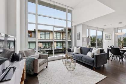 Front exterior of 505 2738 Library Lane, North Vancouver, BC