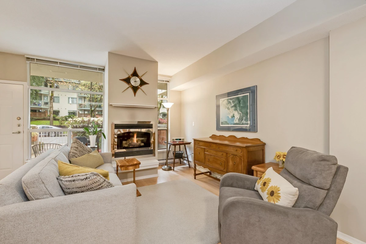 Living Room Photo of 103 1148 Heffley Crescent, Coquitlam, BC
