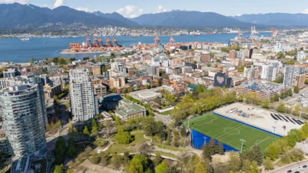 Aerial View of 2201 550 Taylor Street, Vancouver, BC