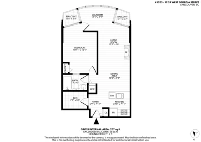 Entry Foyer Photo of 1703 1239 W Georgia Street, Vancouver, BC