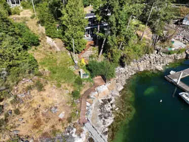 Aerial View of 13223 Pool Road, Garden Bay, BC