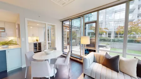 Living Room Photo of 505 833 Homer Street, Vancouver, BC