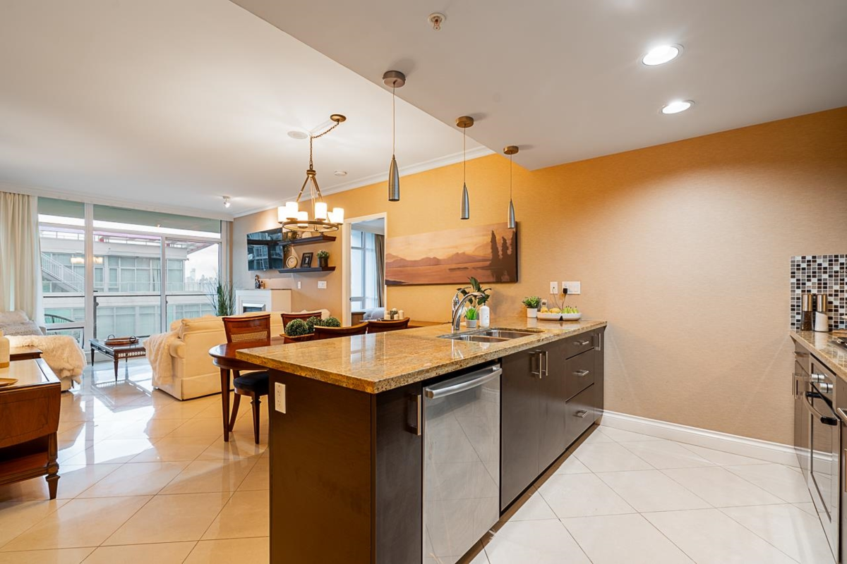 Kitchen Island Photo of 905 172 Victory Ship Way, North Vancouver, BC