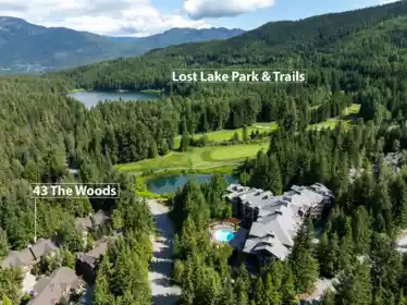 Aerial View of 43D 4652 Blackcomb Way, Whistler, BC