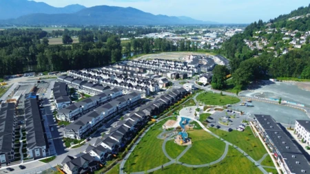 Aerial View of 45422 Willowstream Road, Chilliwack, BC