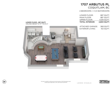 Aerial View of 1707 Arbutus Place, Coquitlam, BC