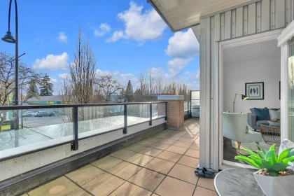 Outdoor Deck Photo of 202 1330 Marine Drive, North Vancouver, BC