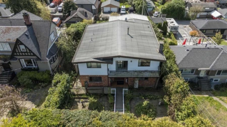 Aerial View of 635 E Keith Road, North Vancouver, BC