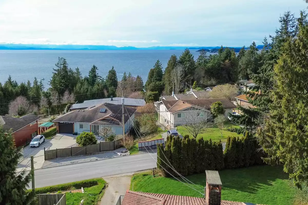 Aerial View of 4902 Laurel Avenue, Sechelt, BC