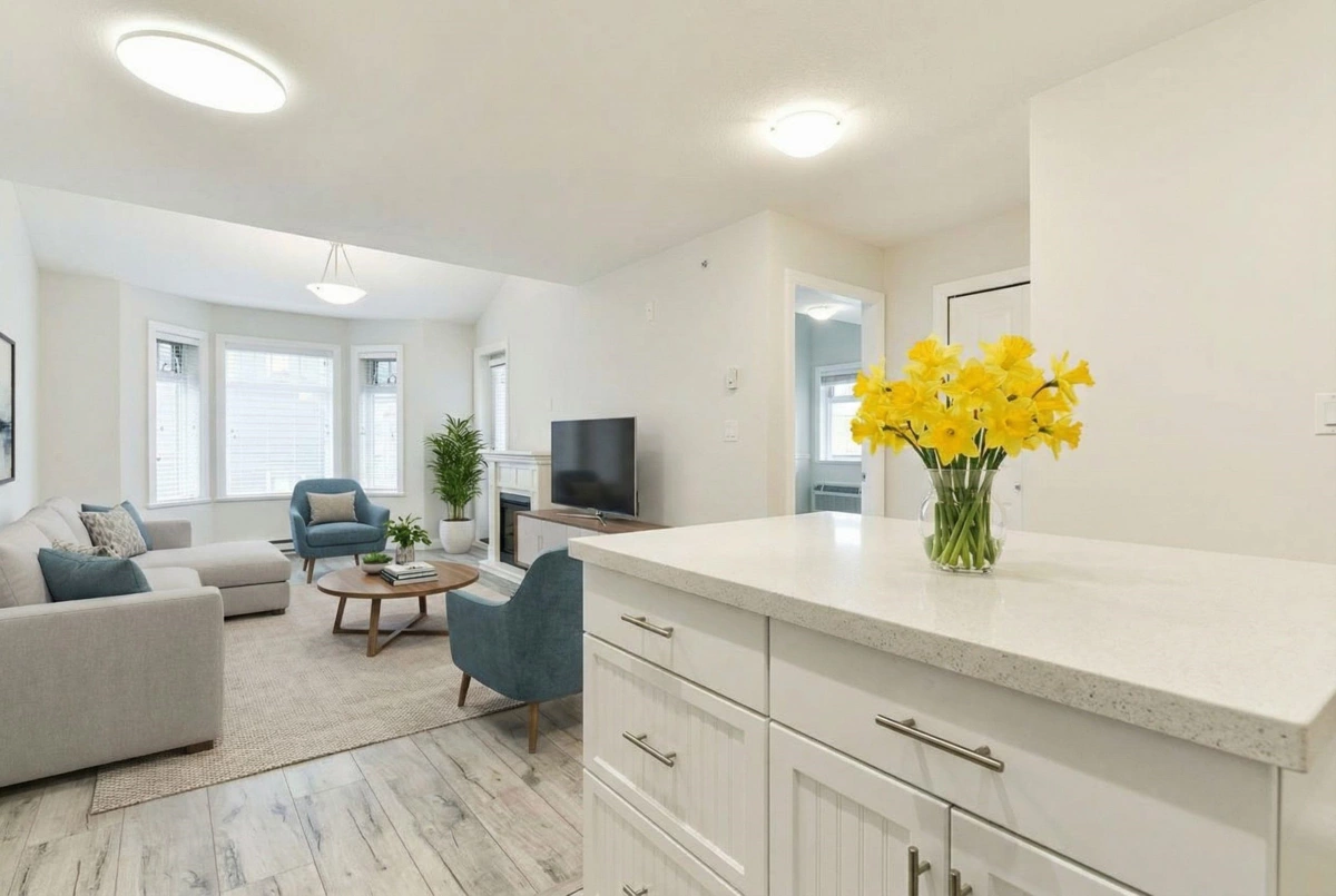 Living Room Photo of 401 5650 201a Street, Langley, BC