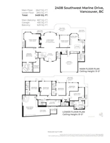 Aerial View of 2408 SW Marine Drive, Vancouver, BC