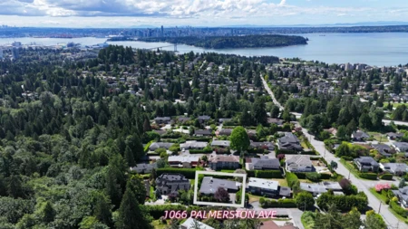 Aerial View of 1066 Palmerston Avenue, West Vancouver, BC