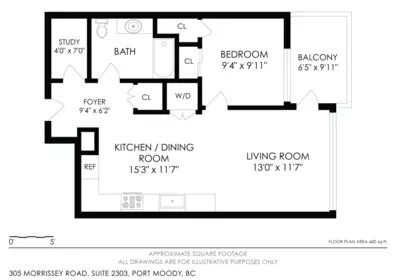 Aerial View of 2303 305 Morrissey Road, Port Moody, BC