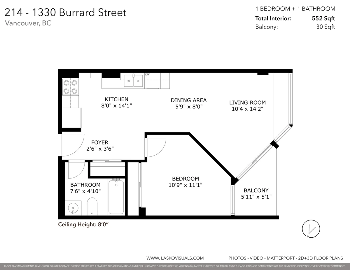 Exterior Rear Photo of 214 1330 Burrard Street, Vancouver, BC